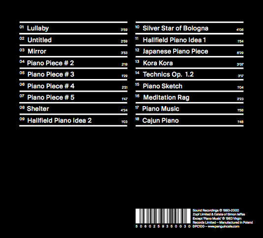 Piano Music CD - 2011 Re-master